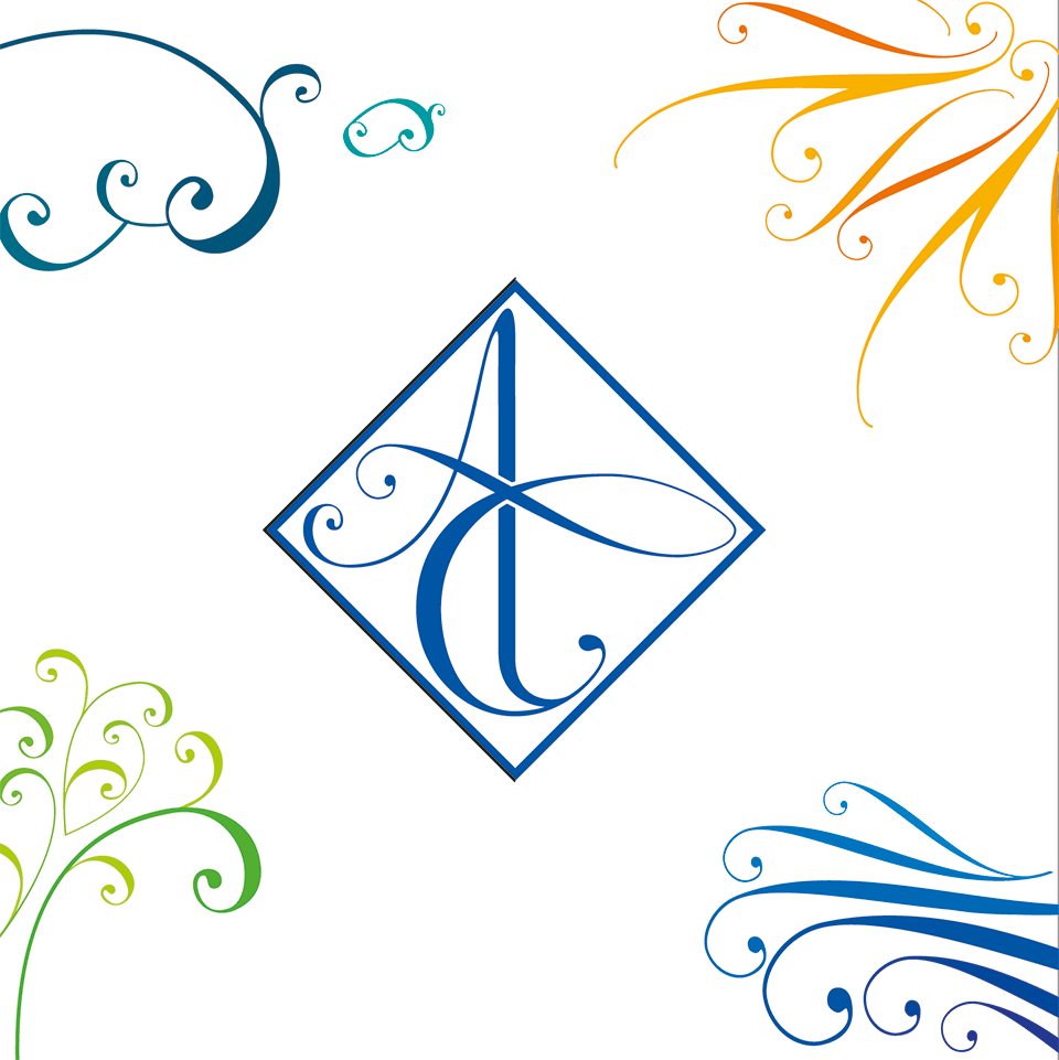 1re de couverture d'un faire-part de mariage très graphique avec pour thême les 4 éléments