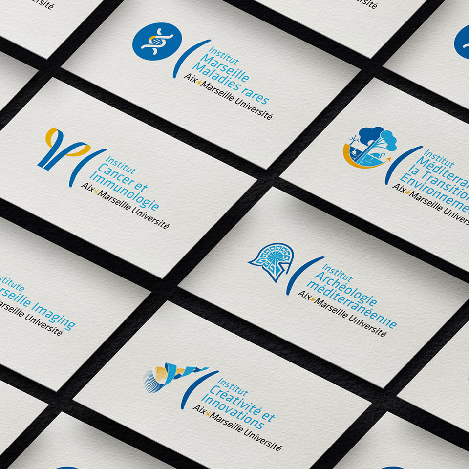 planche 1 de différents logos des instituts d'établissement d'Aix-Marseille Université