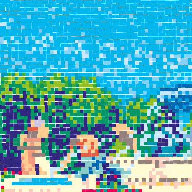 Pixel Art - vue sur la fontaine de la Rotonde à Aix-en-Provence
